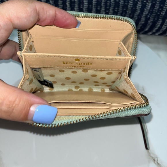 Kate Spade Wellesley Cara Wallet Small Zip Around MintGreen, Vintage - Picture 7 of 11